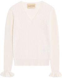 Valentino - Cashmere Cable-Knit Sweater - Lyst