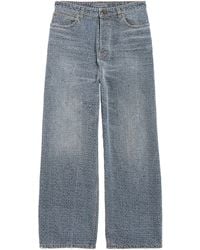 Balenciaga - Embroidered Logo Baggy-Fit Jeans - Lyst