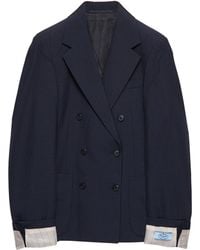 Prada - Kid Mohair-Wool Double-Breasted Blazer - Lyst