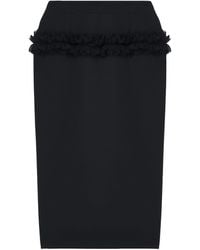 McQueen - Wool Ruffle Midi Pencil Skirt - Lyst