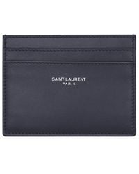 Saint Laurent - Leather Logo Card Holder - Lyst