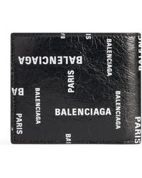 Balenciaga - Lambskin Logo Bifold Wallet - Lyst