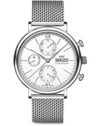 IWC Schaffhausen - Stainless Steel Portofino Chronograph Watch 42mm - Lyst