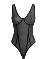 Wolford - Sheer Tulle Underwired Bodysuit - Lyst