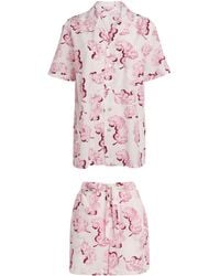 Olivia Von Halle - Cotton-Silk Plume Emeli Pyjama Set - Lyst