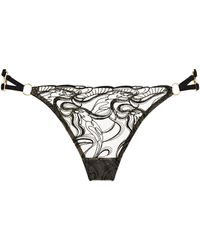 Bordelle - Embroidered Open-Back Pearl Briefs - Lyst