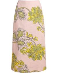 La DoubleJ - Stretch-Cotton Floral Midi Skirt - Lyst