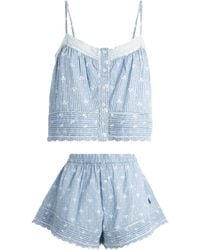 Polo Ralph Lauren - Cotton Floral Stripe Pyjama Set - Lyst