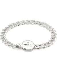 Gucci - Sterling Silver Trademark Bracelet - Lyst