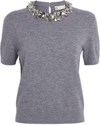 Tory Burch - Wool-Cashmere Embellished Sweater - Lyst