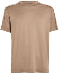 Emporio Armani - Cotton Logo-tape T-shirt - Lyst