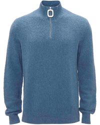 JW Anderson - Cotton-cashmere Half-zip Sweater - Lyst