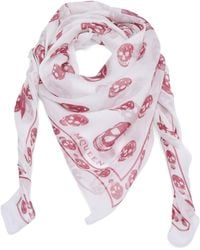 McQueen - Silk Skull Scarf - Lyst