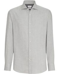 Brunello Cucinelli - Cotton-Blend Chevron Flannel Shirt - Lyst
