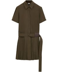 Loewe - Belted Pleated Mini Dress - Lyst