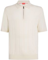 Isaia - Wool-Silk-Cashmere Knit Polo Shirt - Lyst