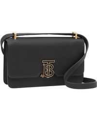 Burberry - Elongated Leather Cross-body Bag - Lyst