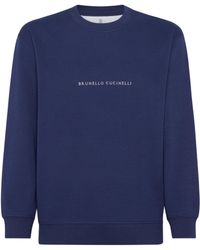 Brunello Cucinelli - Embroidered Logo Sweatshirt - Lyst