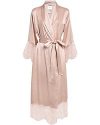 Harrods - Silk Lace-Trim Short Night Robe - Lyst
