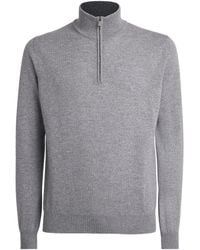 Corneliani - Virgin Wool-Cashmere Quarter-Zip Sweater - Lyst
