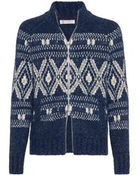 Brunello Cucinelli - Alpaca-Blend Zip-Up Cardigan - Lyst