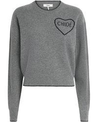 Chloé - Wool-Cashmere Logo Sweater - Lyst