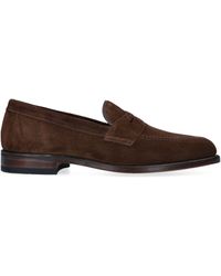 Loake - Suede Penny Loafers - Lyst