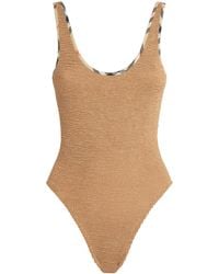 Hunza G - X Burberry Check-Trim Faye Swimsuit - Lyst