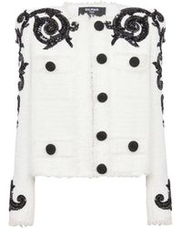 Balmain - Tweed Embroidered Jacket - Lyst