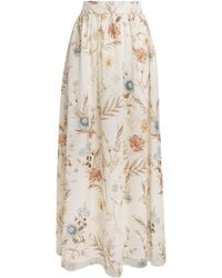 Eleventy - Silk Floral Print Maxi Skirt - Lyst