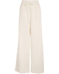 FRAME - Cotton-linen-blend Wide-leg Trousers - Lyst