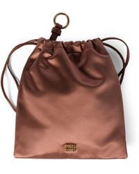 Miu Miu - Satin Drawstring Pouch - Lyst