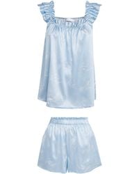 Manitu - Silk-Blend Sea Print Tank And Short Pyjama Set - Lyst