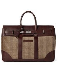 Brunello Cucinelli - Leather-Trim Chevron Holdall - Lyst