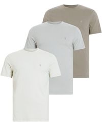 AllSaints - Brace Brushed Cotton T-shirts 3 Pack, - Lyst