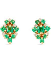 Suzanne Kalan - Diamond And Emerald La Fantaisie Stud Earrings - Lyst