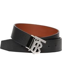Burberry - Reversible Leather Tb Monogram Belt - Lyst