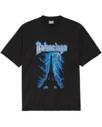 Balenciaga - Cotton Paris Thunderstorm T-Shirt - Lyst