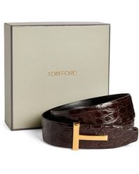 Tom Ford - Leather Reversible T Icon Belt - Lyst