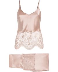 Harrods - Silk Lace-Trim Cami Pyjama Set - Lyst