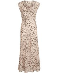 Brunello Cucinelli - Silk Pongee Lynx Print Maxi Dress - Lyst