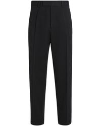 Zegna - Cotton-wool Slim Trousers - Lyst