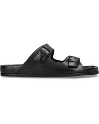 Ami Paris - Leather Double Buckle Sandals - Lyst