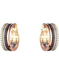 Boucheron - Mixed And Diamond Quatre Classique Hoop Earrings - Lyst
