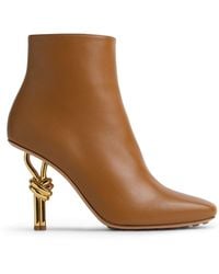 Bottega Veneta - Calfskin Heeled Ankle Boots 90 - Lyst