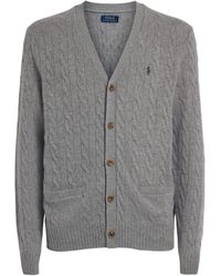 Polo Ralph Lauren - Wool-Cashmere Cable-Knit Cardigan - Lyst