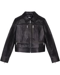 The Kooples - Leather Collared Jacket - Lyst