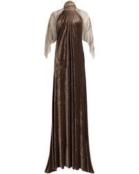 Ralph Lauren - Willow Velour Evening Dress - Lyst