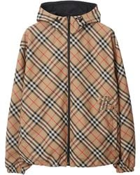 Burberry - Reversible Check Hooded Jacket - Lyst