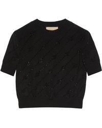 Gucci - Cashmere Embellished Interlocking G Sweater - Lyst